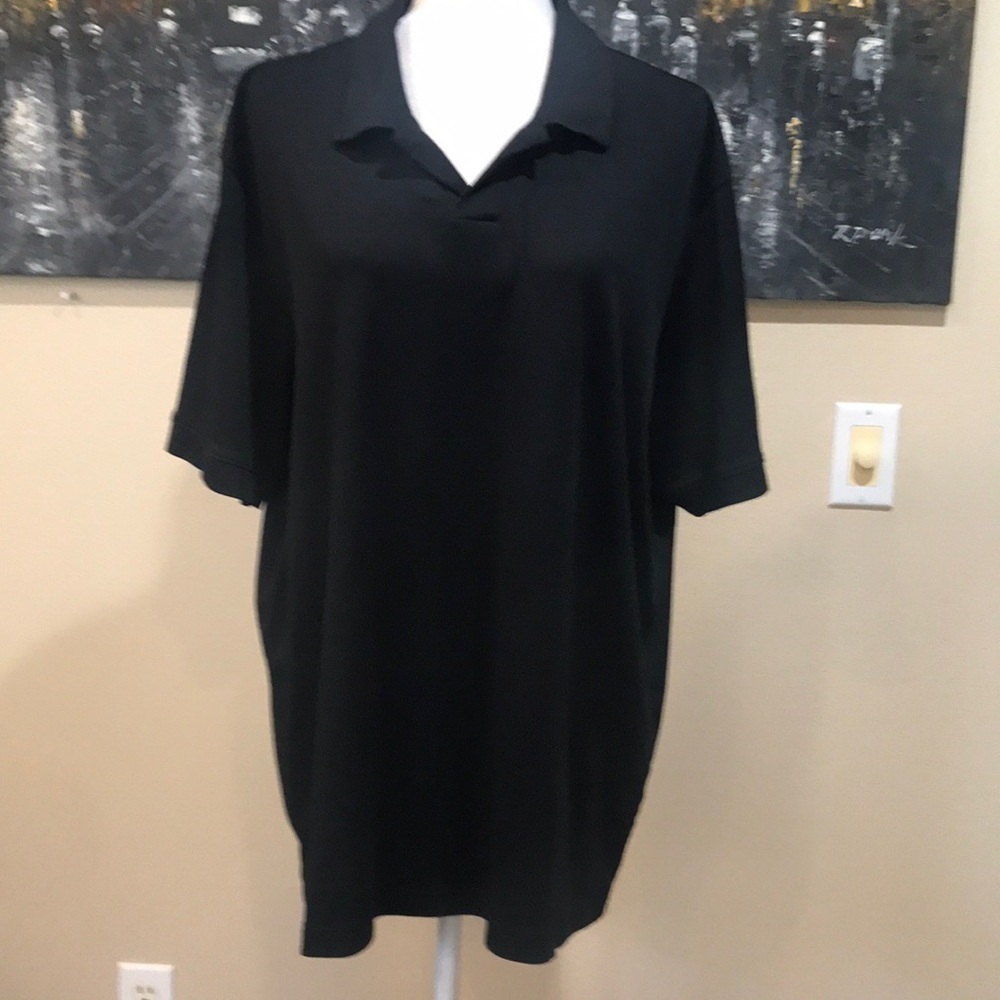 Perry Ellis Men’s Black Cotton Blend Polo Shirt -Size XXL